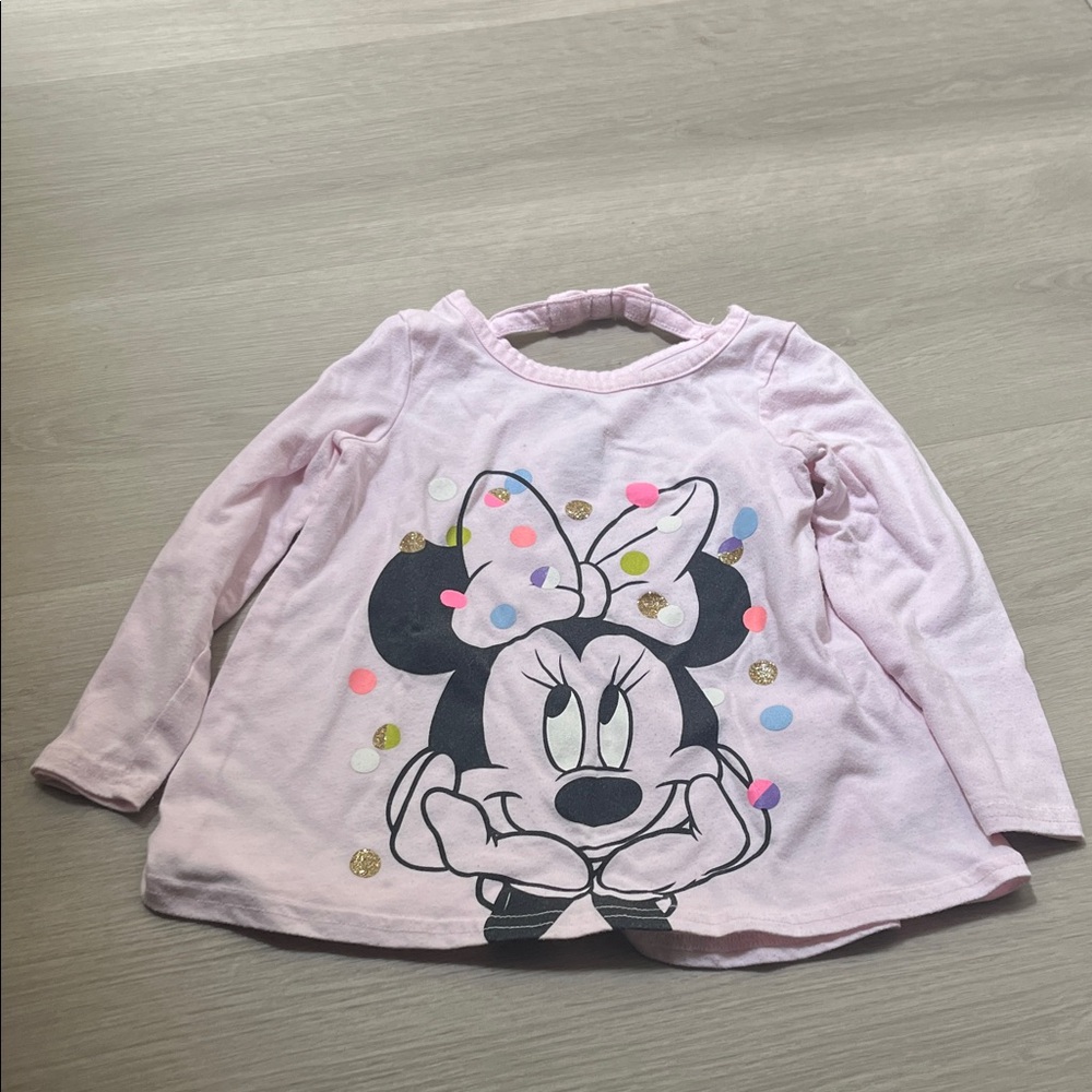 Disney Minnie Mouse Light Pink Long Sleeve Tee - 24M